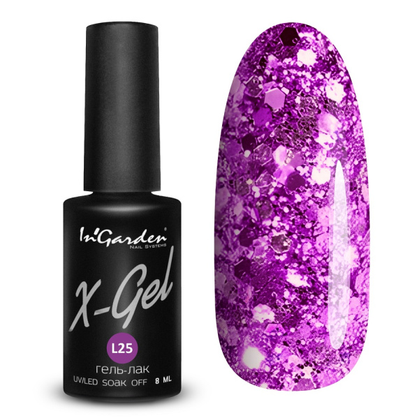 Гель-лак X-Gel N° L25 лимитированная коллекция,8 мл Ingarden