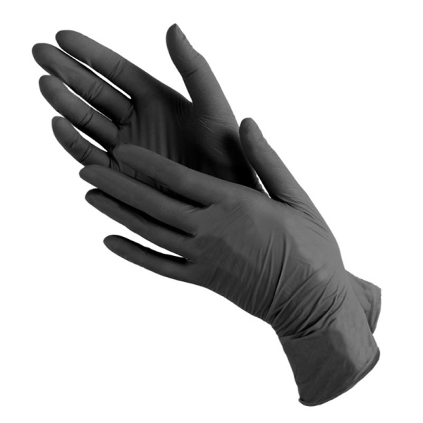 Перчатки нитриловые XS черные 100 штук 