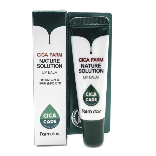 Восстанавливающий бальзам для губ с центеллой азиатской Cica Farm Nature Solution Lip Balm FarmStay 