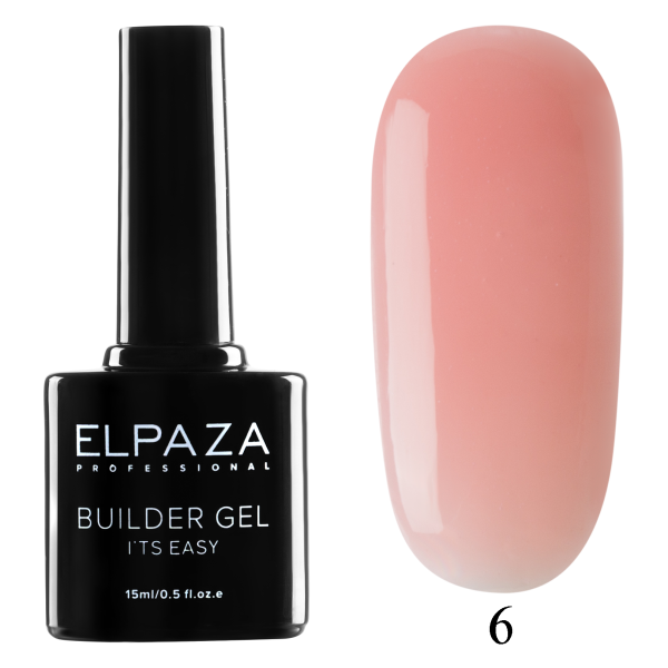 Гель для наращивания Builder Gel it’s easy № 06 розово-персиковый 15 мл Elpaza