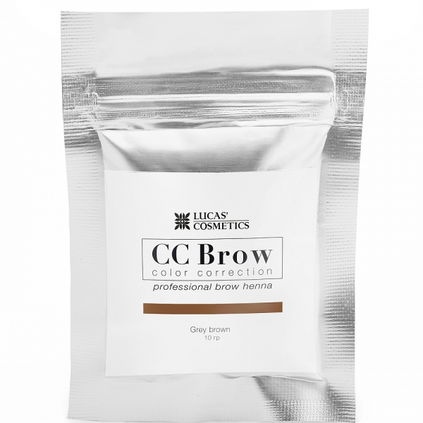 Хна для бровей в саше, серо-коричневый CC Brow (Grey Brown), 10 гр Lucas Cosmetics