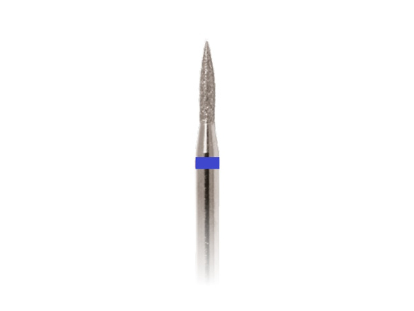 Фреза алмазная Цилиндр, стрельчатый конец 3,3 мм средний абразив (синяя)  "Major"