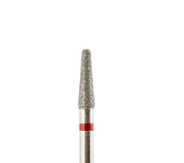 Фреза алмазная конус 2,5 мм мелкий абразив (красная) РосБел