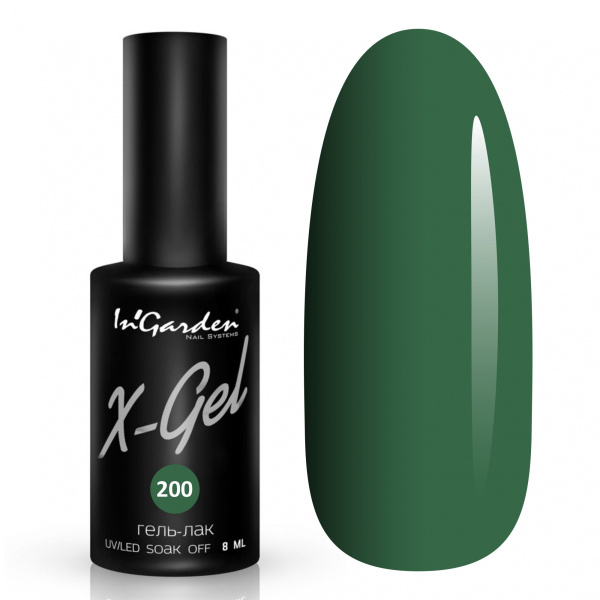 Гель-лак InGarden X-gel №200 Спокойный зеленый