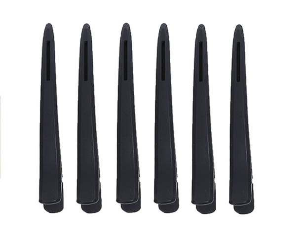 Зажимы для волос пластиковые 11,8 см (6 шт.) черные