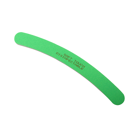 Пилка антибактериальная 240/240 бумеранг зеленая Neon Green Curved Soft Touch 