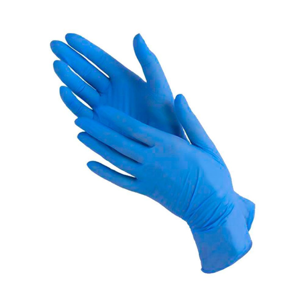 Перчатки нитриловые М 100 штук голубые