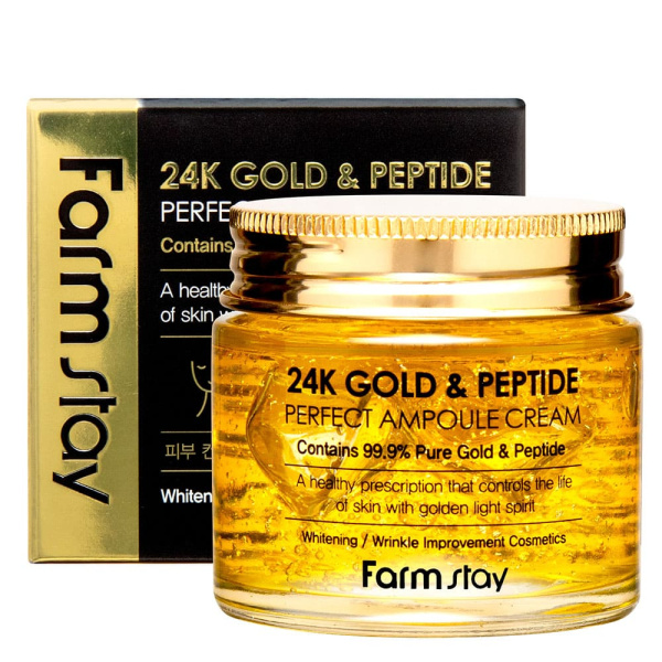 Крем для лица 24K Gold & Peptide Perfect Ampoule Cream 80 мл Farmstay