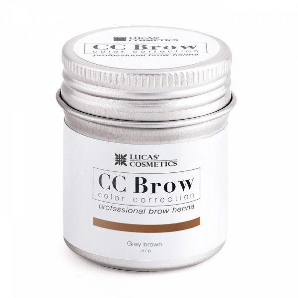 Хна для бровей в баночке, серо-коричневый CC Brow (Grey Brown), 5 гр. Lucas Cosmetics