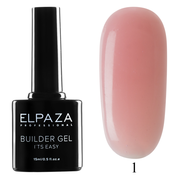 Гель для наращивания Builder Gel it’s easy № 01 розовый 15 мл Elpaza