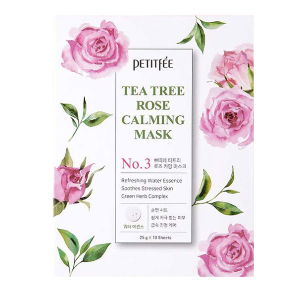 Успокаивающая маска для лица с экстрактом чайного дерева и розы Tea Tree Rose Calming Mask Petitfee 