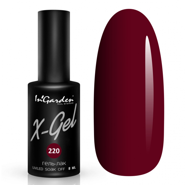 Гель-лак InGarden X-gel №220 Тёмно-бордовый ягодный