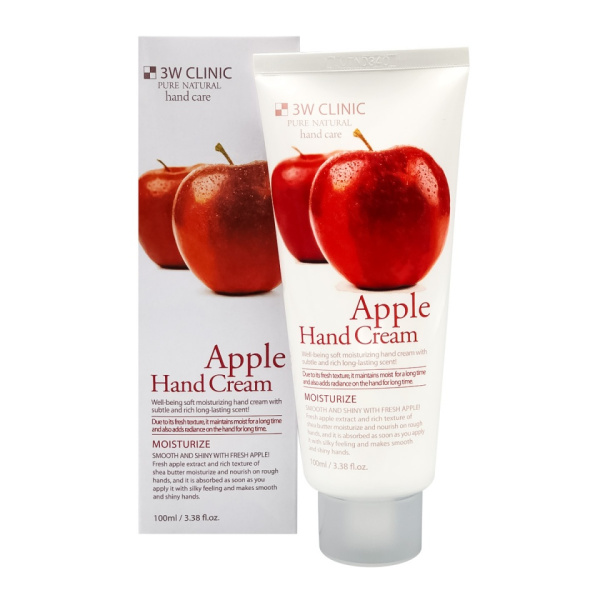 Увлажняющий крем для рук с экстрактом яблока Moisturizing Apple Hand Cream 100 гр 3W CLINIC