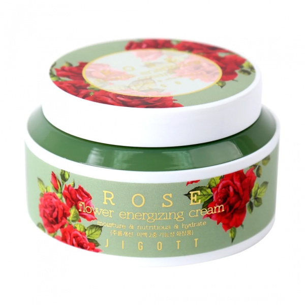 Тонизирующий,антивозрастной крем для лица с экстракт розы ROSE FLOWER ENERGIZING CREAM 100мл Jigott