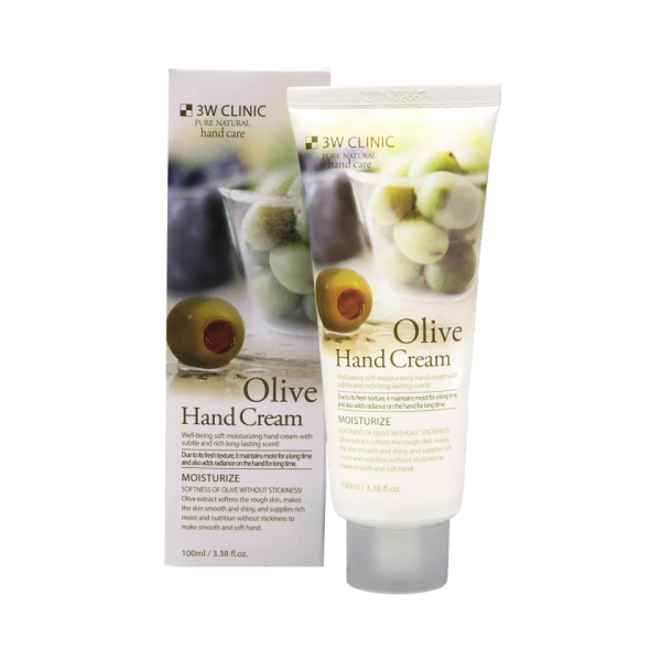 Увлажняющий крем для рук с экстрактом оливы Moisturizing Olive Hand Cream 100 мл 3W CLINIC