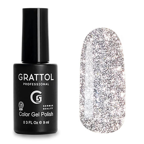 Гель-лак Color Gel Polish Bright Silver 9 мл Grattol