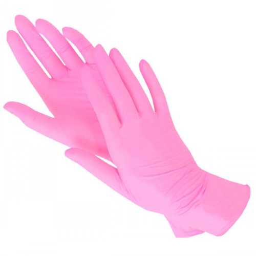 Перчатки нитриловые S розовые 100 штук