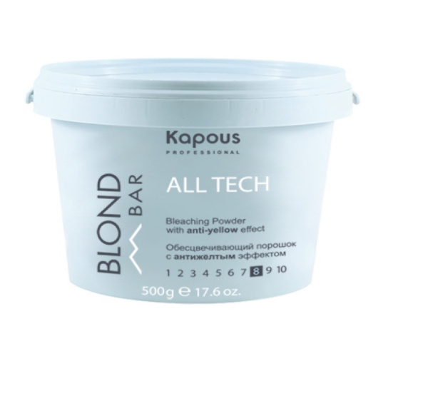 Обесцвечивающий порошок «All Tech» с антижелтым эффектом Blond Bar 500гр. Kapous
