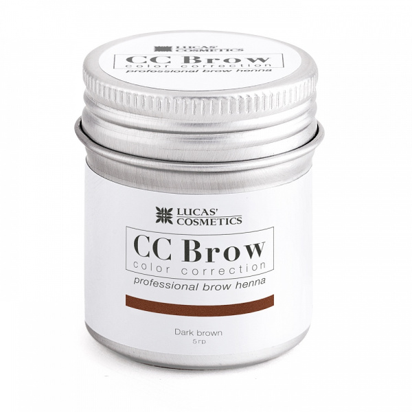 Хна для бровей в баночке, темно-коричневый CC Brow (Dark Brown), 5 гр. Lucas Cosmetics