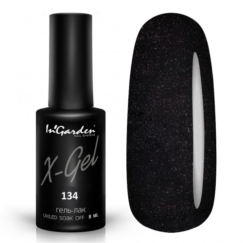 Гель-лак InGarden X-gel №134 Темный серо-красно-коричневый