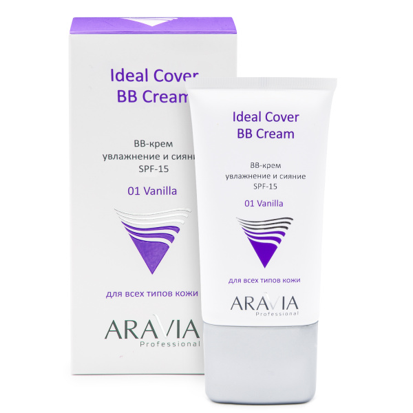 BB-крем увлажняющий SPF-15 Ideal Cover BB-Cream Vanilla 01, 50 мл ARAVIA Professional